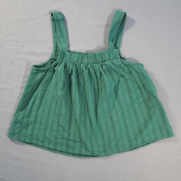 Splendid Shirt Women Medium Green Crop Tank Top Boho Fairy Flowy Cottage Loose - Picture 2 of 8